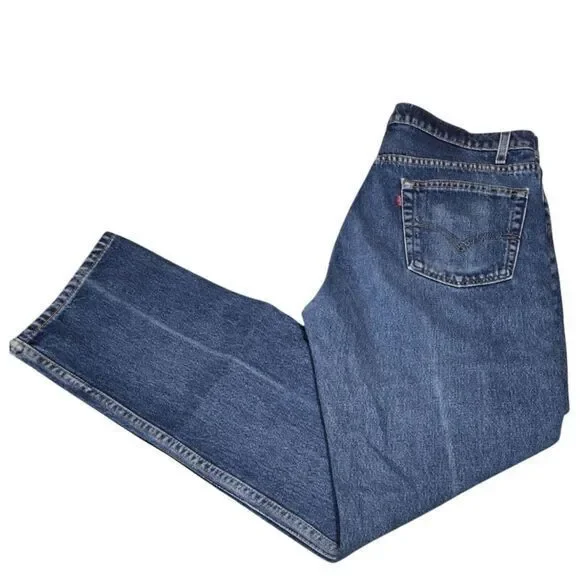 VTG Levi's 505 Jeans Mens Regular‎ Fit Straight Leg USA Made Blue *35x32 Actual - Picture 5 of 9